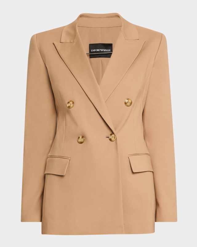 Cotton Double-Breasted Blazer
